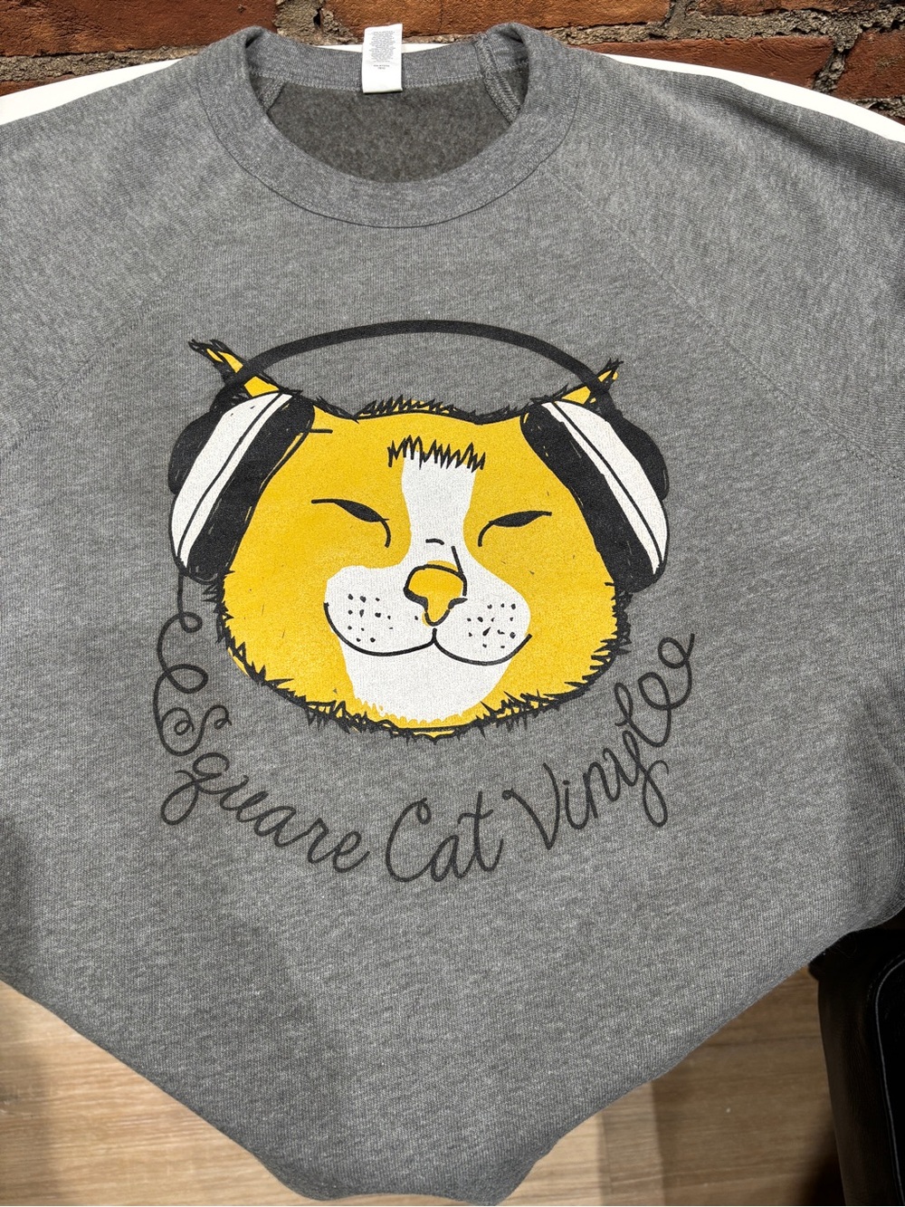 Square Cat Vinyl Sweatshirt - Indy Record Store Graphic (NWOT)